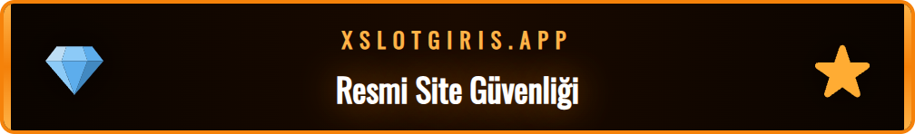 X Slot Resmi sitesinin mor ve altın renkli arayüzü ve güvenlik kalkanı simgesi.