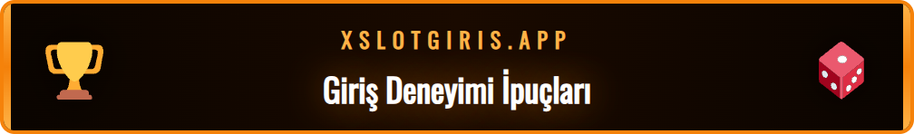 Xslot yeni giriş adresi için ipuçlarını gösteren mor renkli infografik.